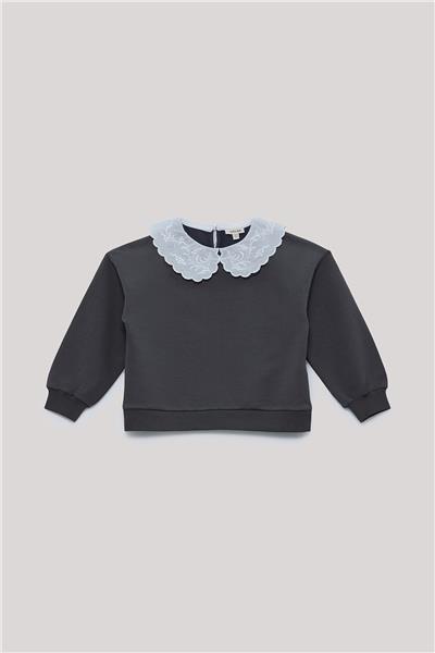 Tyess Basic Kız Çocuk Antrasit Sweatshirt