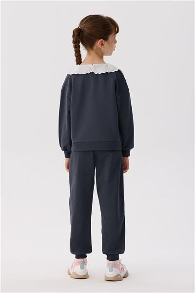 Tyess Basic Kız Çocuk Antrasit Sweatshirt