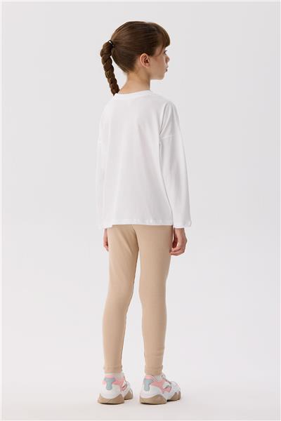 Tyess Basic Kız Çocuk Beyaz T-Shirt