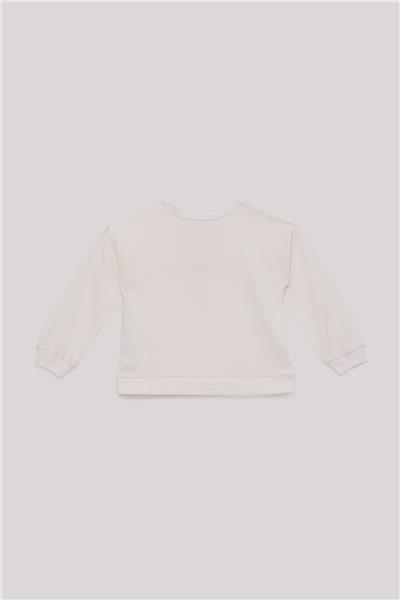 Tyess Basic Kız Çocuk Ekru Sweatshirt