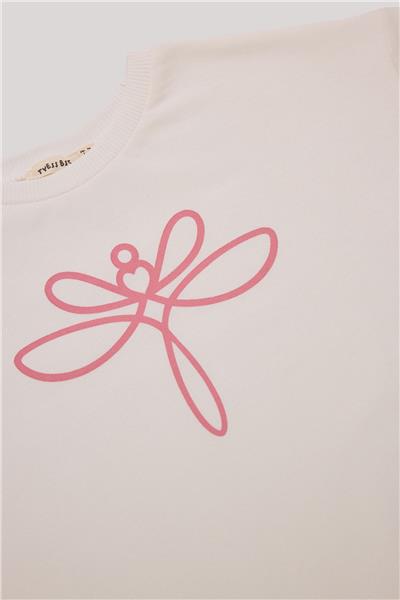 Tyess Basic Kız Çocuk Ekru Sweatshirt