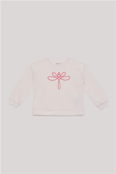 Tyess Basic Kız Çocuk Ekru Sweatshirt