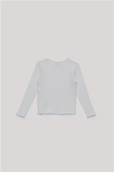 Tyess Basic Kız Çocuk Ekru T-Shirt
