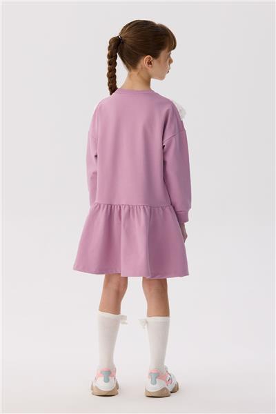 Tyess Basic Kız Çocuk Pembe Elbise
