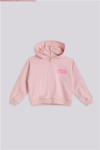 Tyess Basic Kız Çocuk Pembe Eşofman ÜstüTyess Basic Kız Çocuk Pembe Eşofman Üstü