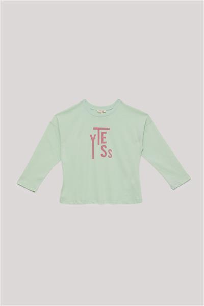 Tyess Basic Kız Çocuk Yeşil T-Shirt