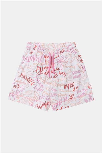 Tyess Kız Çocuk Beyaz Pijama Takım