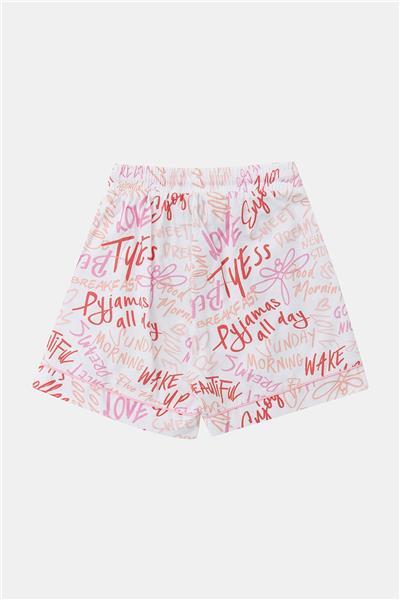 Tyess Kız Çocuk Beyaz Pijama Takım