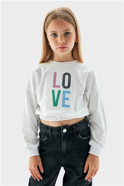 Tyess Kız Çocuk Beyaz Sweatshirt