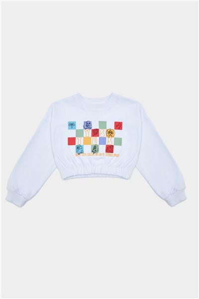 Tyess Kız Çocuk Beyaz Sweatshirt