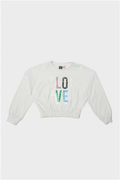 Tyess Kız Çocuk Beyaz Sweatshirt