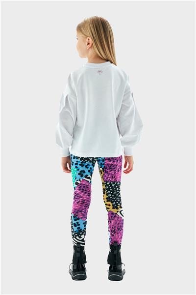 Tyess Kız Çocuk Beyaz Sweatshirt