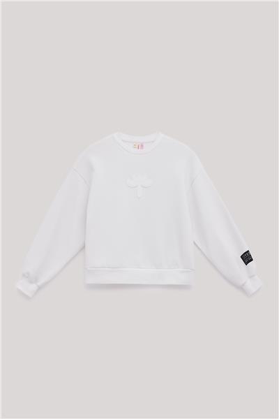 Tyess Kız Çocuk Beyaz Sweatshirt