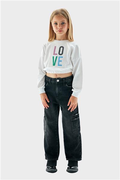 Tyess Kız Çocuk Beyaz Sweatshirt