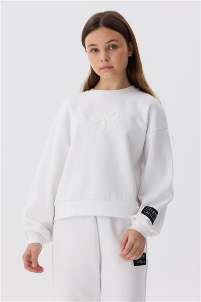 Tyess Kız Çocuk Beyaz Sweatshirt