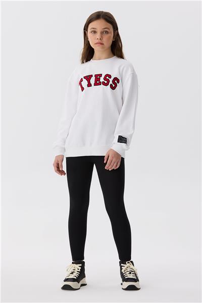 Tyess Kız Çocuk Beyaz Sweatshirt