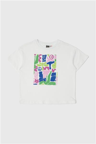 Tyess Kız Çocuk Beyaz T-Shirt