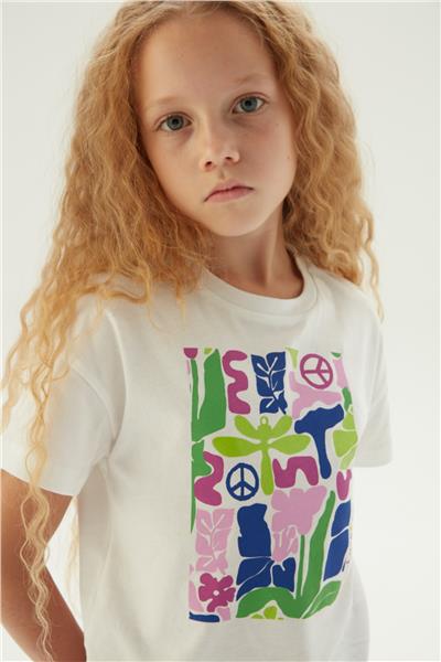 Tyess Kız Çocuk Beyaz T-Shirt