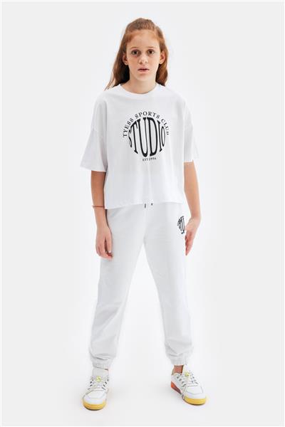 Tyess Kız Çocuk Beyaz Tshirt