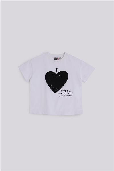 Tyess Kız Çocuk Beyaz TshirtTyess Kız Çocuk Beyaz Tshirt