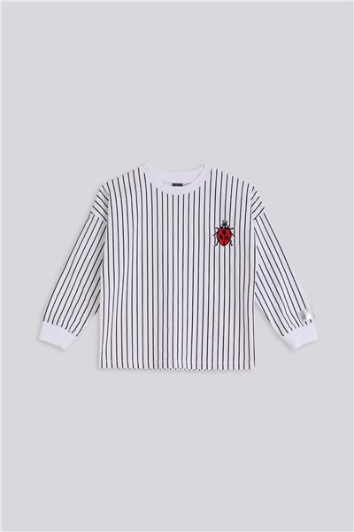 Tyess Kız Çocuk Çizgili SweatshirtTyess Kız Çocuk Çizgili Sweatshirt