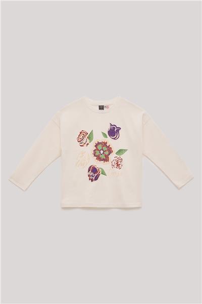 Tyess Kız Çocuk Ekru T-Shirt