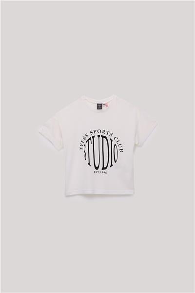 Tyess Kız Çocuk Ekru T-Shirt