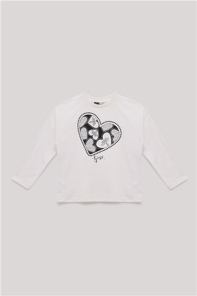 Tyess Kız Çocuk Ekru T-Shirt