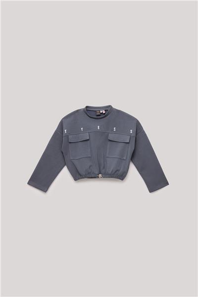 Tyess Kız Çocuk Gri Sweatshirt