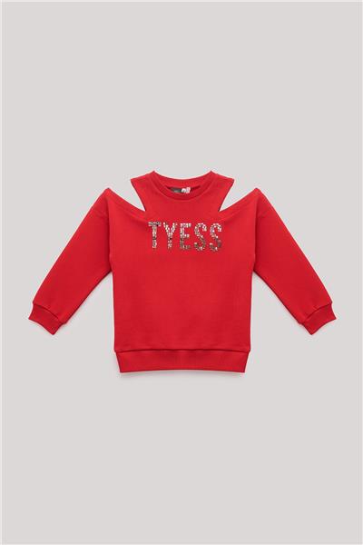 Tyess Kız Çocuk Kırmızı Sweatshirt