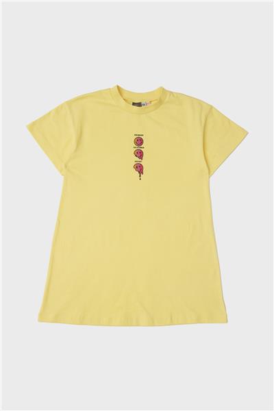 Tyess Kız Çocuk Sarı Pijama Elbise