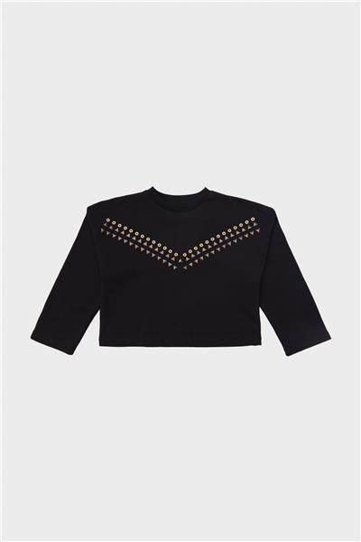 Tyess Kız Çocuk Siyah Sweatshirt