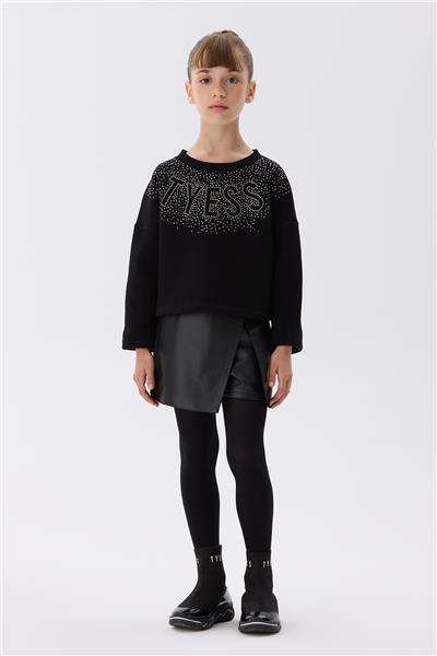 Tyess Kız Çocuk Siyah Sweatshirt