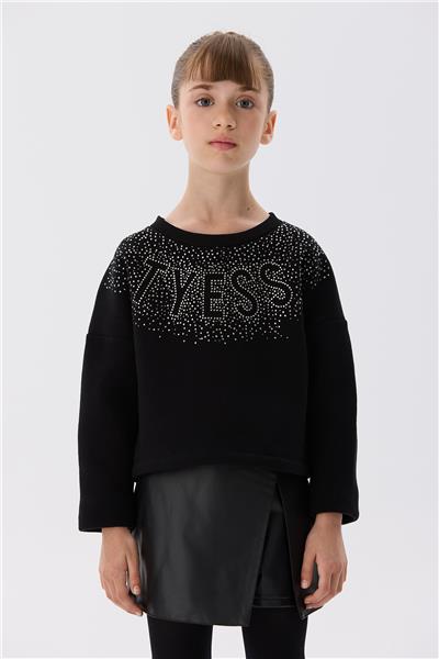 Tyess Kız Çocuk Siyah Sweatshirt