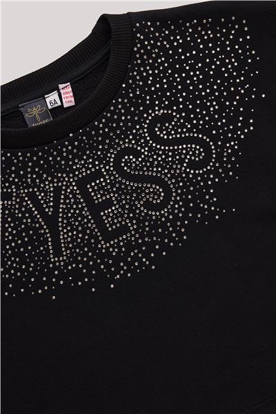Tyess Kız Çocuk Siyah Sweatshirt