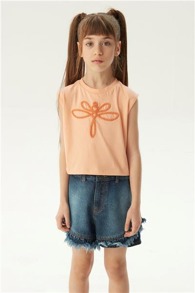 Tyess Kız Çocuk Somon T-Shirt