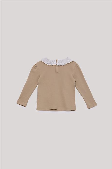 Tyess Basic Kız Bebek Bej T-Shirt