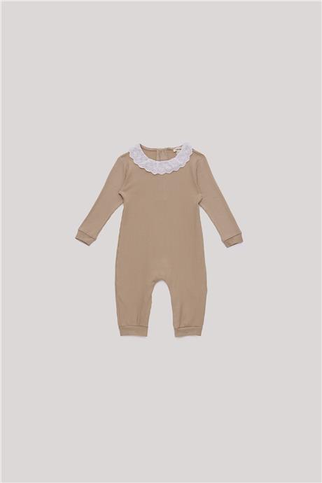 Tyess Basic Kız Bebek Bej Tulum