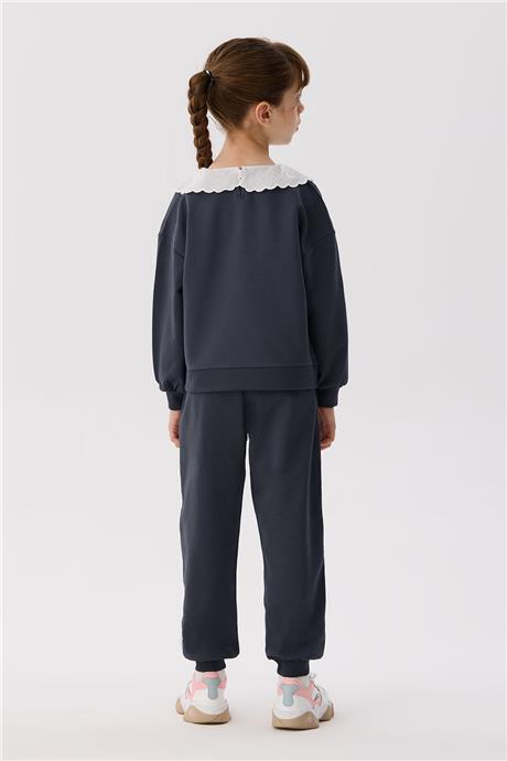 Tyess Basic Kız Çocuk Antrasit Sweatshirt