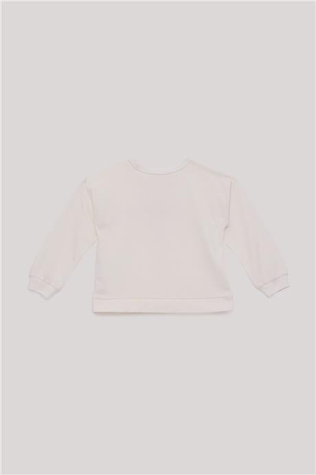 Tyess Basic Kız Çocuk Ekru Sweatshirt