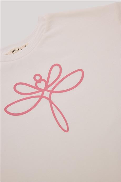 Tyess Basic Kız Çocuk Ekru Sweatshirt