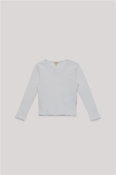 Tyess Basic Kız Çocuk Ekru T-Shirt