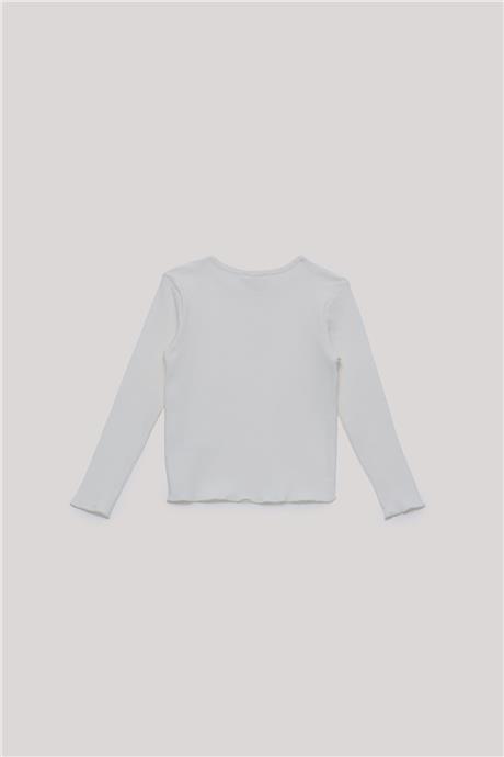 Tyess Basic Kız Çocuk Ekru T-Shirt