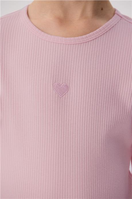 Tyess Basic Kız Çocuk Pembe T-Shirt