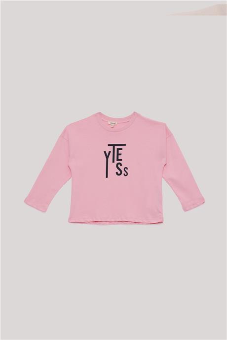 Tyess Basic Kız Çocuk Pembe T-Shirt