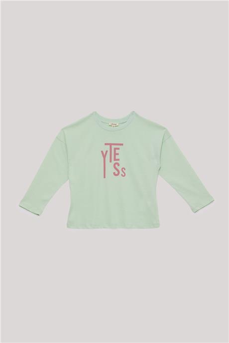 Tyess Basic Kız Çocuk Yeşil T-Shirt