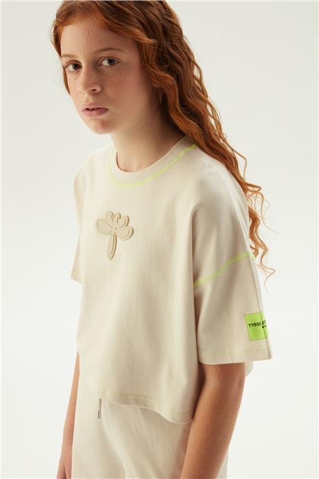 Tyess Kız Çocuk Bej T-Shirt