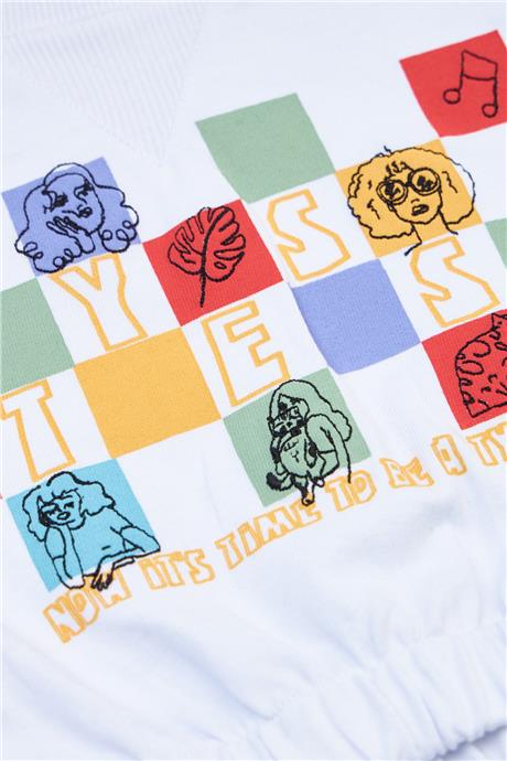 Tyess Kız Çocuk Beyaz Sweatshirt