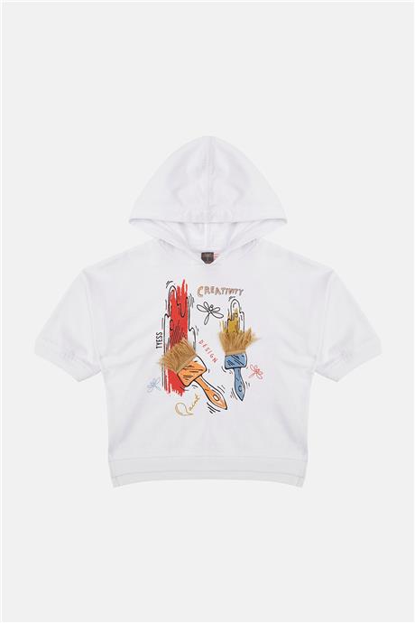 Tyess Kız Çocuk Beyaz Sweatshirt