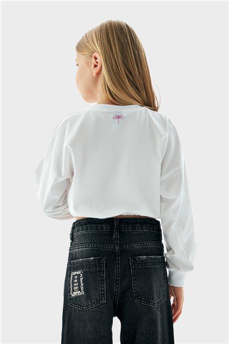 Tyess Kız Çocuk Beyaz Sweatshirt